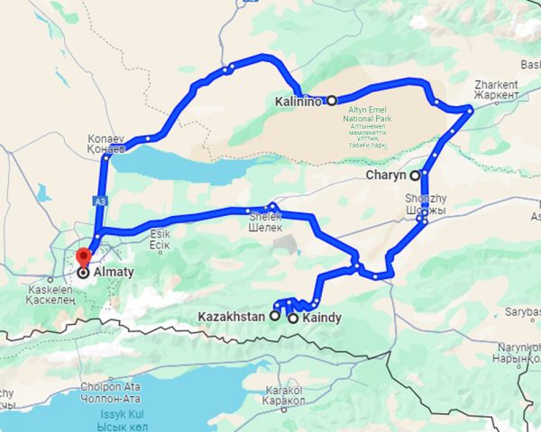 Map Kasachastan 6 Tage